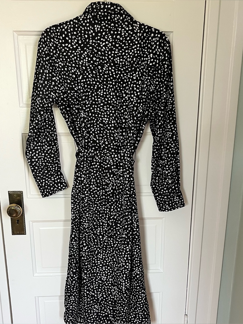 Banana Republic Small Black and White Dot Shirt Dress